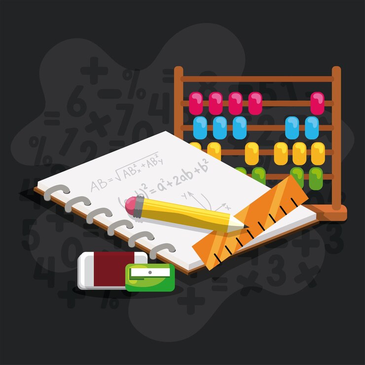 Vector contexto del concepto de la clase de matemáticas de dibujos animados ilustración vectorial