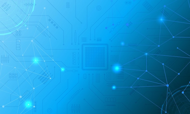 Contexto de la tecnología de gradiente azul de la placa de circuitos abstractos