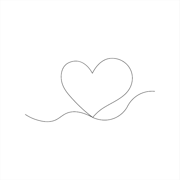 Continuo hermoso una línea de amor dibujo diseño de arte