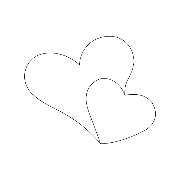 Continuo hermoso una línea de amor dibujo diseño de arte