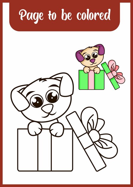 Contorno animal para libro de colorear de cachorros para niños