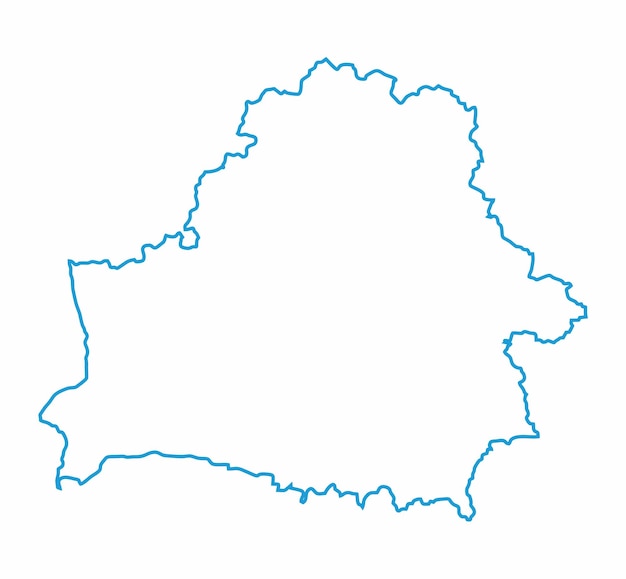 contorno azul de la República de Bielorrusia con regiones