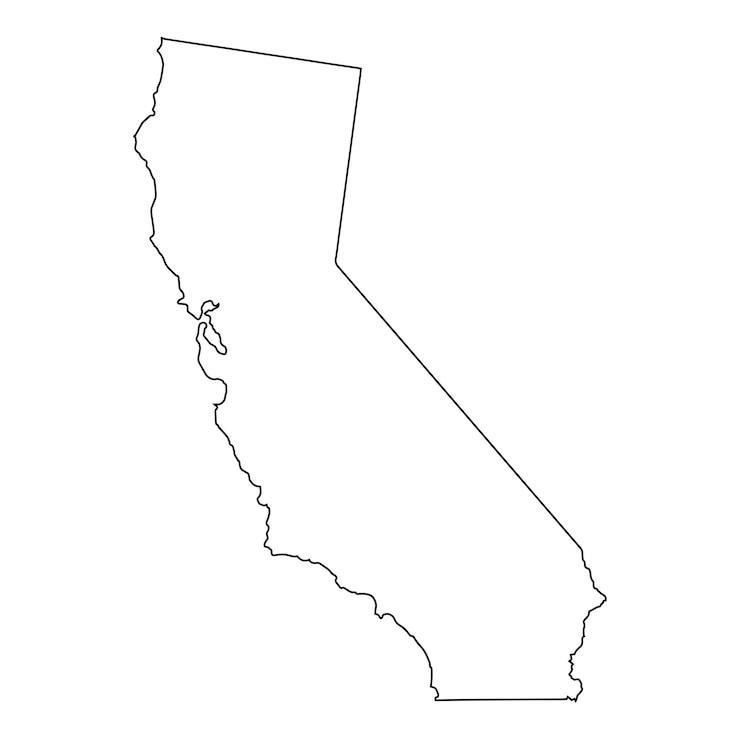 Vector un contorno blanco del estado de california