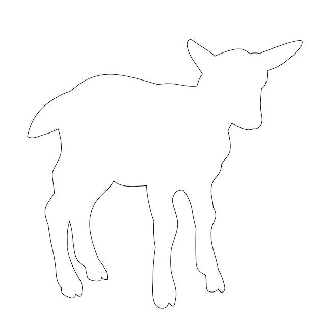 Contorno de cabras sobre un fondo blanco
