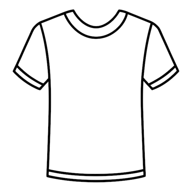 Contorno de camiseta libro de colorear página de arte de línea ilustración dibujo digital