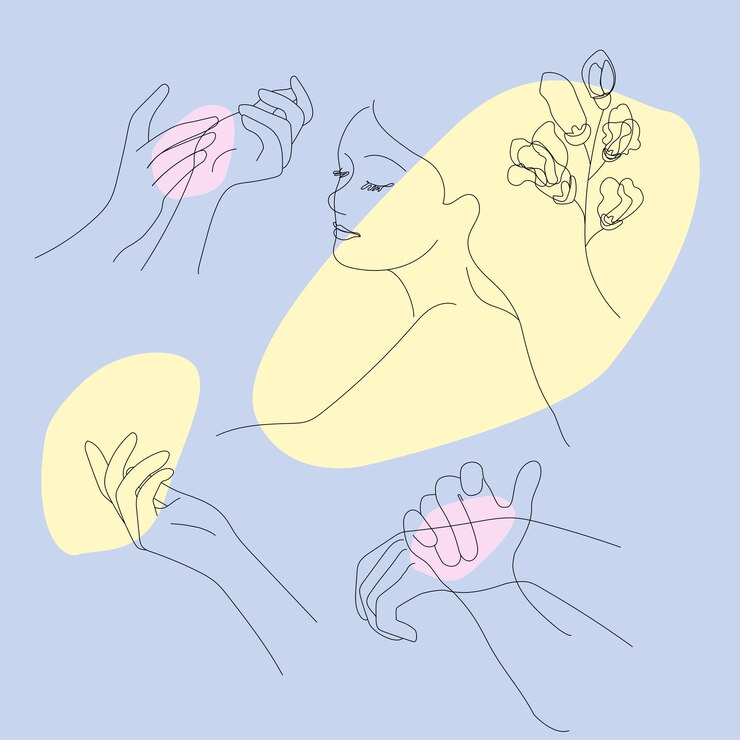 Contorno de cara y cuerpo y mano