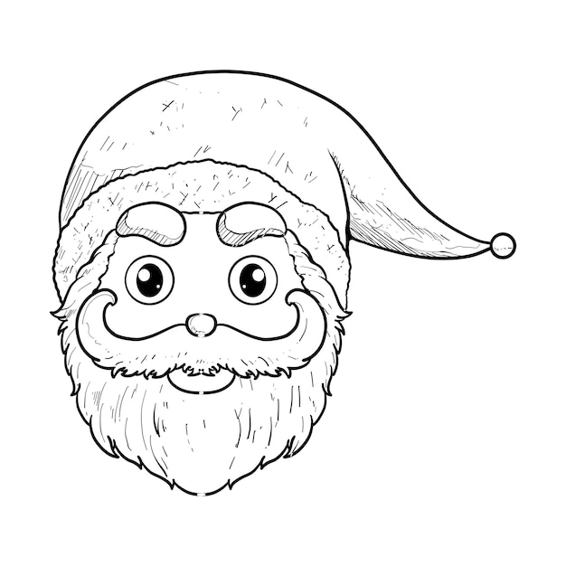 Contorno de la cara de Papá Noel Vector Set Edición de Navidad