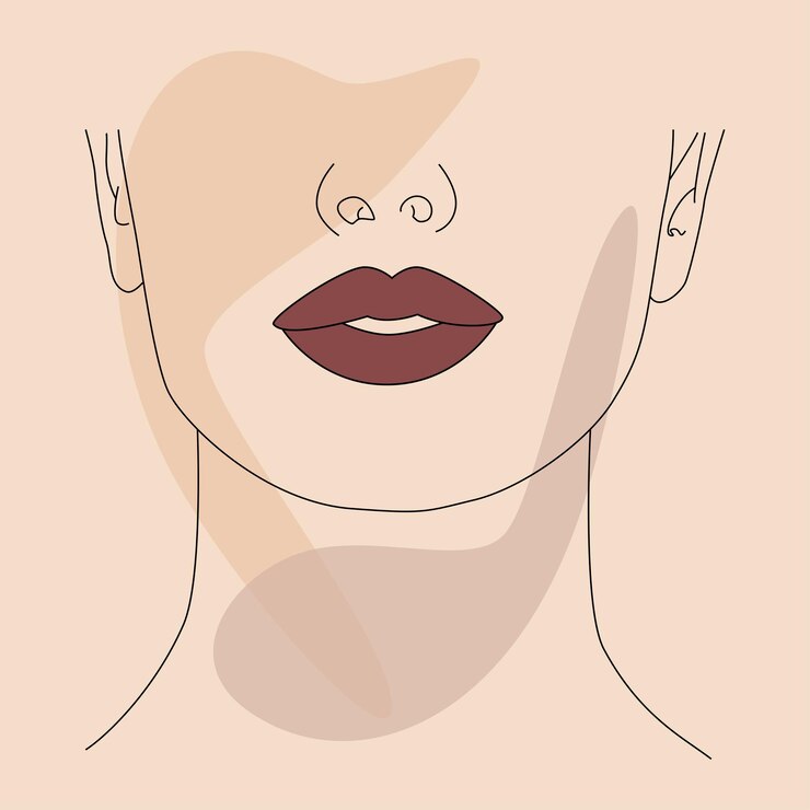 Vector el contorno de la cara un póster con un rostro femenino abstracto retrato minimalista de una mujer una línea continua de una mujer artística con manchas de colores