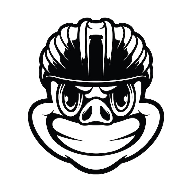 Contorno del casco de bicicleta para cerdos