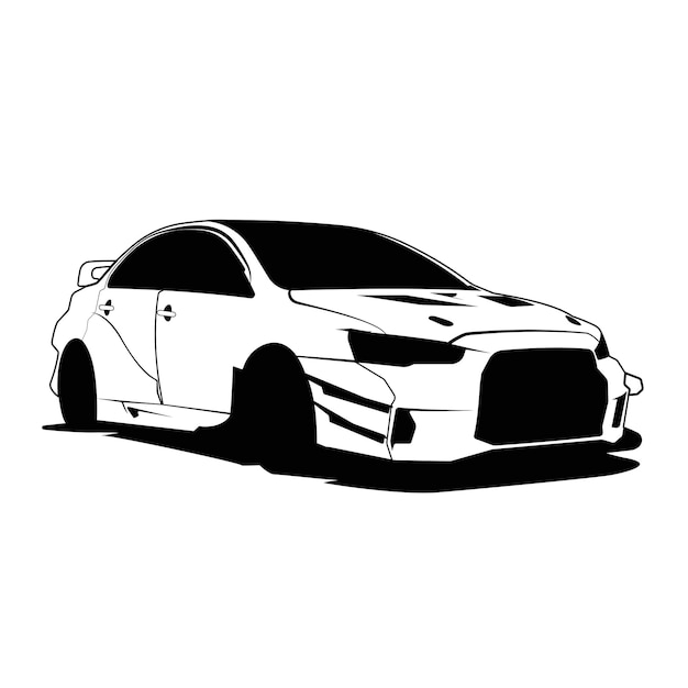El contorno del coche Mitsubishi Lancer Evo
