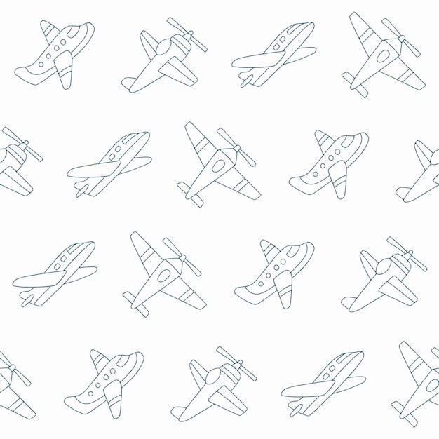 Contorno Colección de diseño de ilustraciones de patrones sin costuras de vectores planos