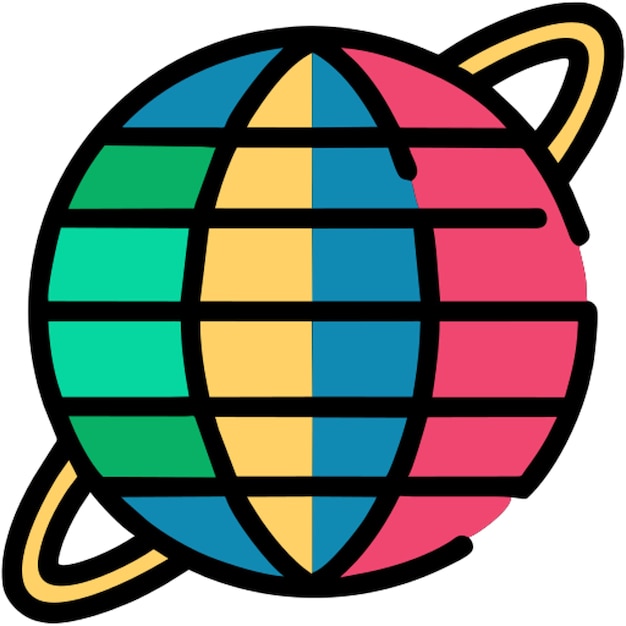 Contorno de color del icono del planeta