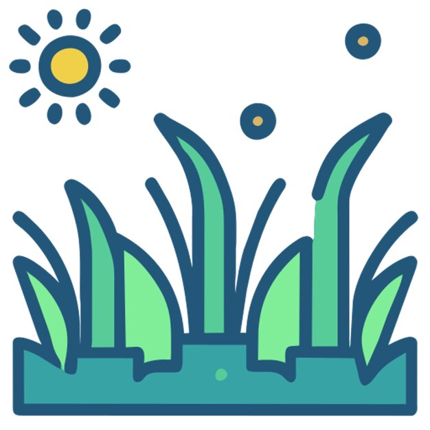 un contorno coloreado de icono de pastizal