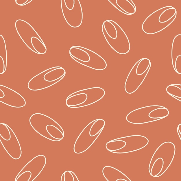 Contorno Conjunto de diseños de ilustraciones de patrones sin costuras de vectores ovales