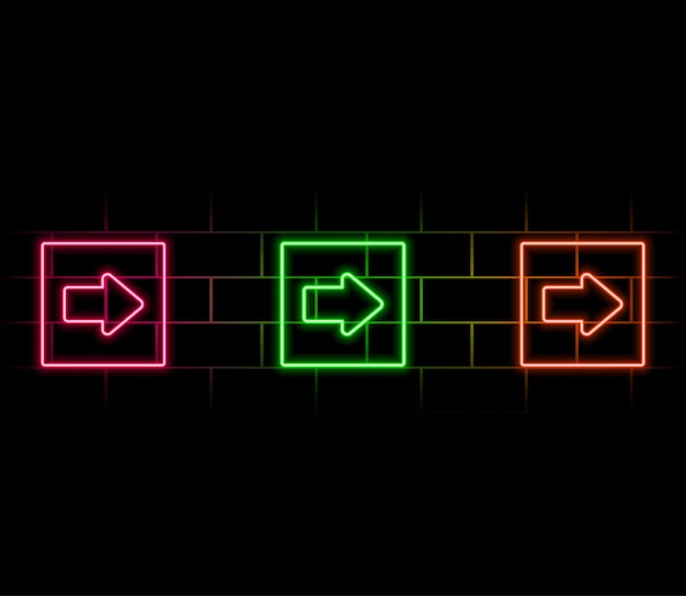 Contorno conjunto de iconos de conversión de monedas de neón Signo de intercambio de tokens de neón brillantes con flechas Conversión de moneda criptográfica
