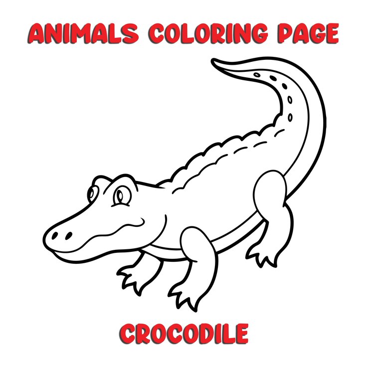 Vector el contorno de un crocodilo lindo ilustración de arte libro de páginas para colorear para niños