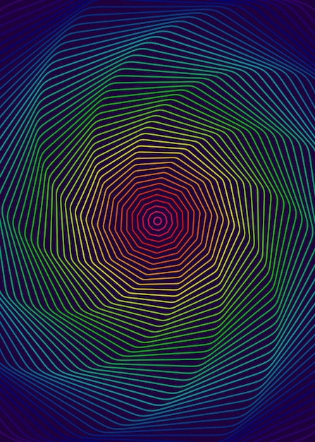 Contorno decagonal colorido