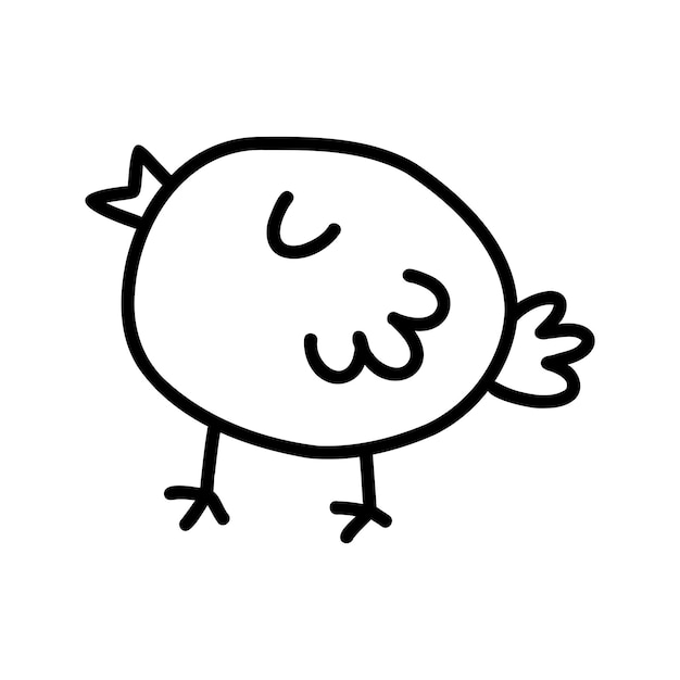 Contorno dibujado a mano de pollo icono de garabato Ilustración de boceto vectorial