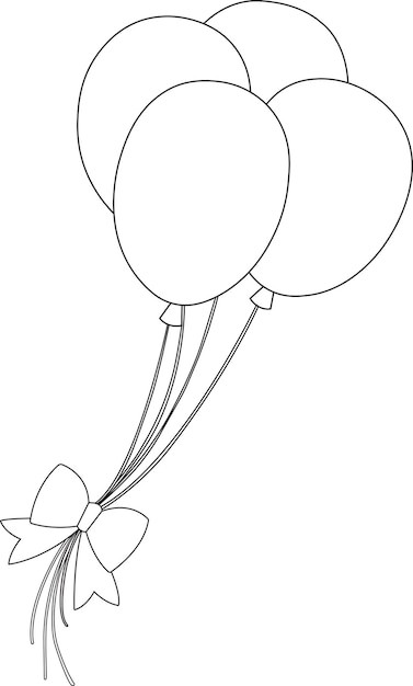 Contorno de dibujo de globo para la ilustración vectorial de coloreo