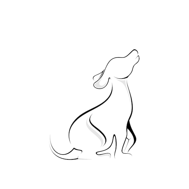 contorno diseño logo vector perro animal