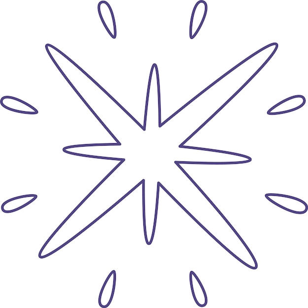 El contorno de la estrella reluciente