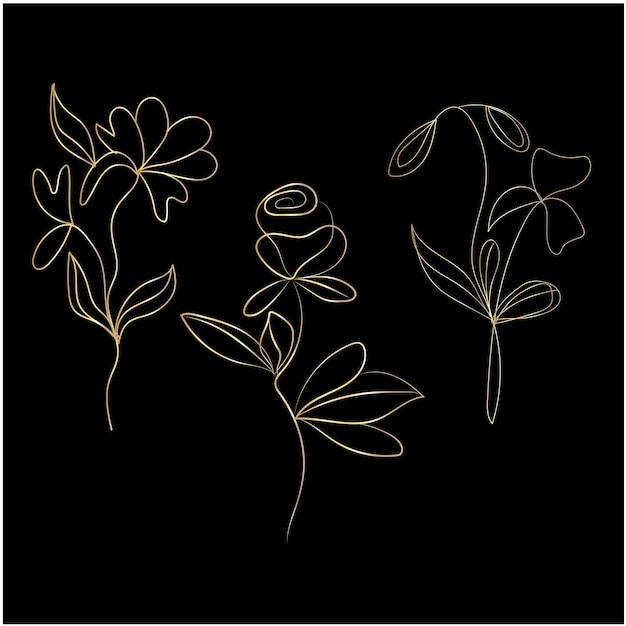 contorno de flor simple dibujado a mano por vector