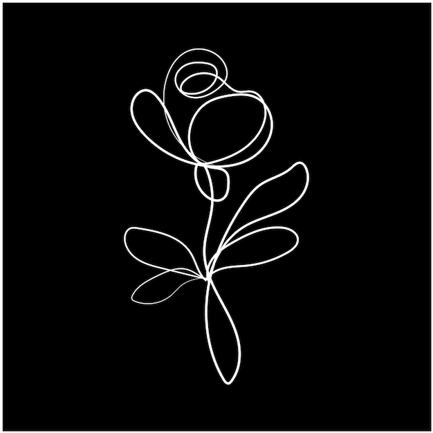 Contorno de flor simple dibujado a mano