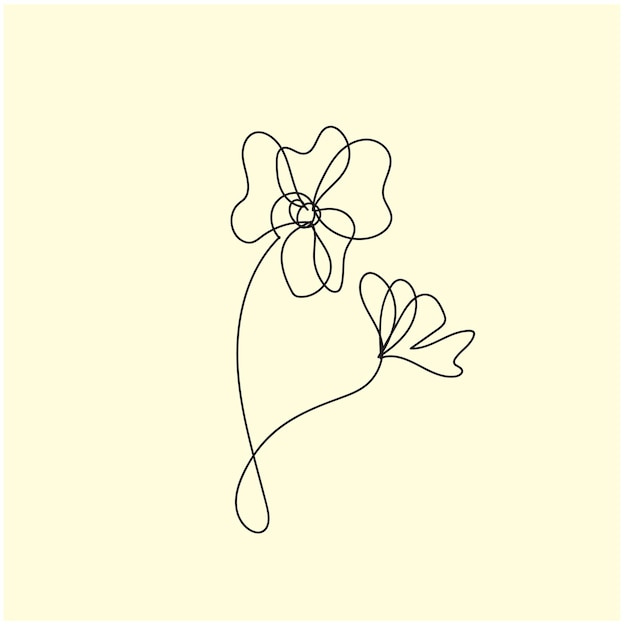 Contorno de flor simple dibujado a mano