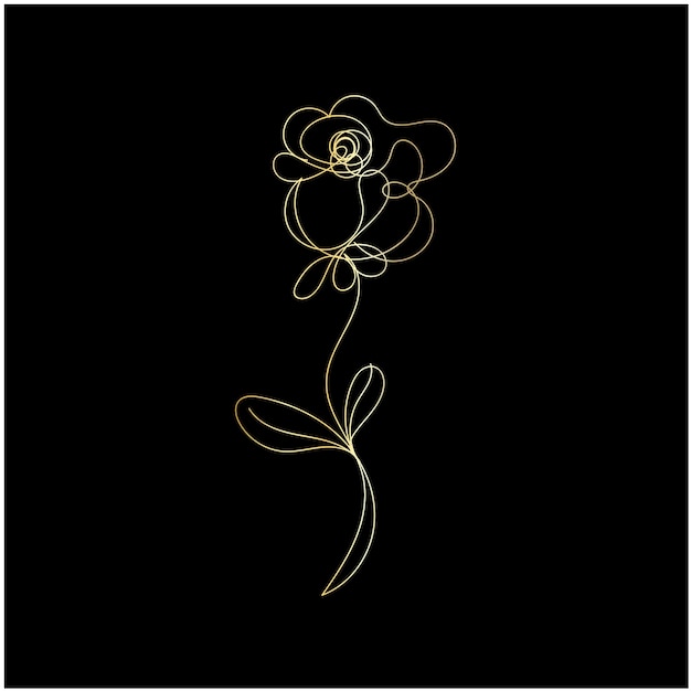 Contorno de flor simple dibujado a mano