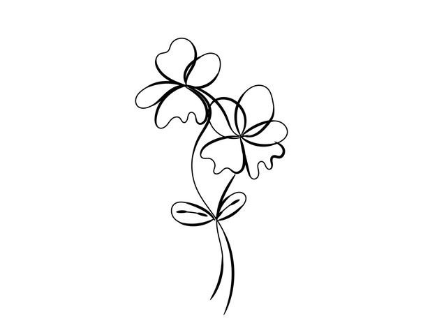 Contorno de flor simple dibujado a mano