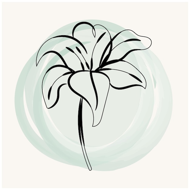 Contorno de flor simple dibujado a mano
