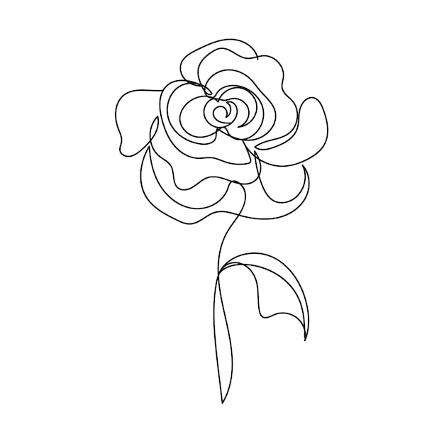 Contorno de flor simple dibujado a mano