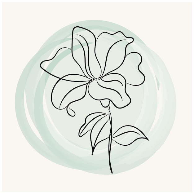Contorno de flor simple dibujado a mano