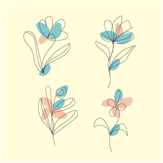 Contorno de flor simple dibujado a mano