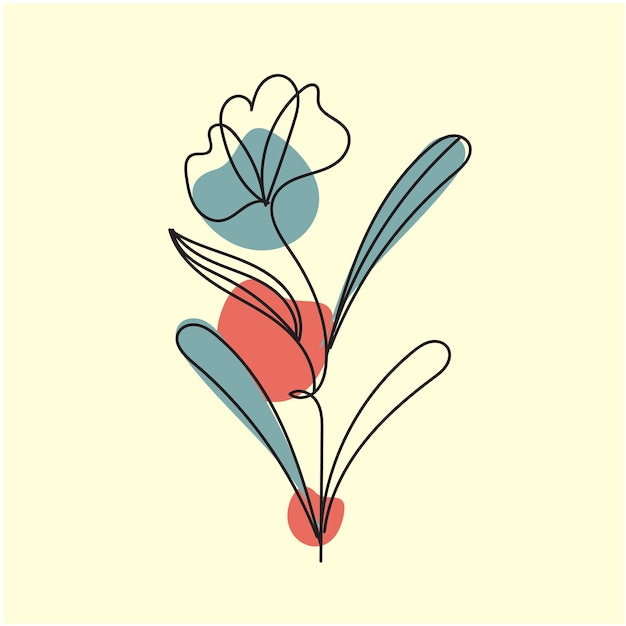 Contorno de flor simple dibujado a mano