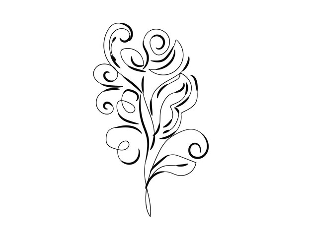 Contorno de flor simple dibujado a mano