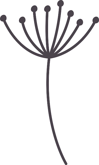 Contorno de la flor en el tallo