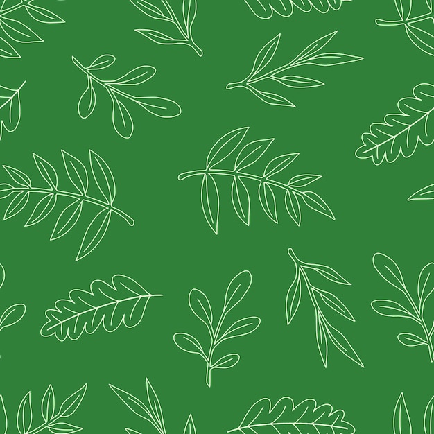 Contorno de follaje vector sin costuras patrón de fondo para la superficie de impresión de tela envoltura de moda