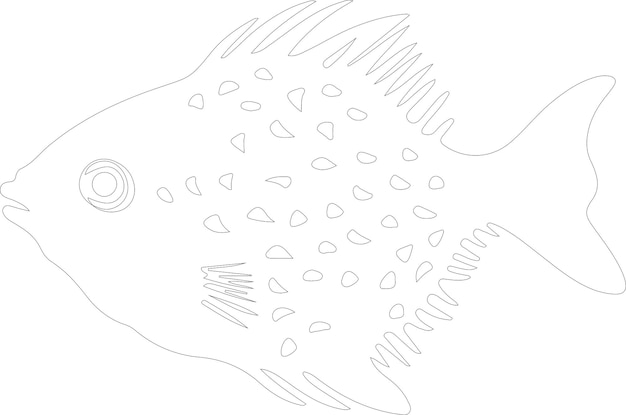 Vector contorno de fugu con fondo transparente