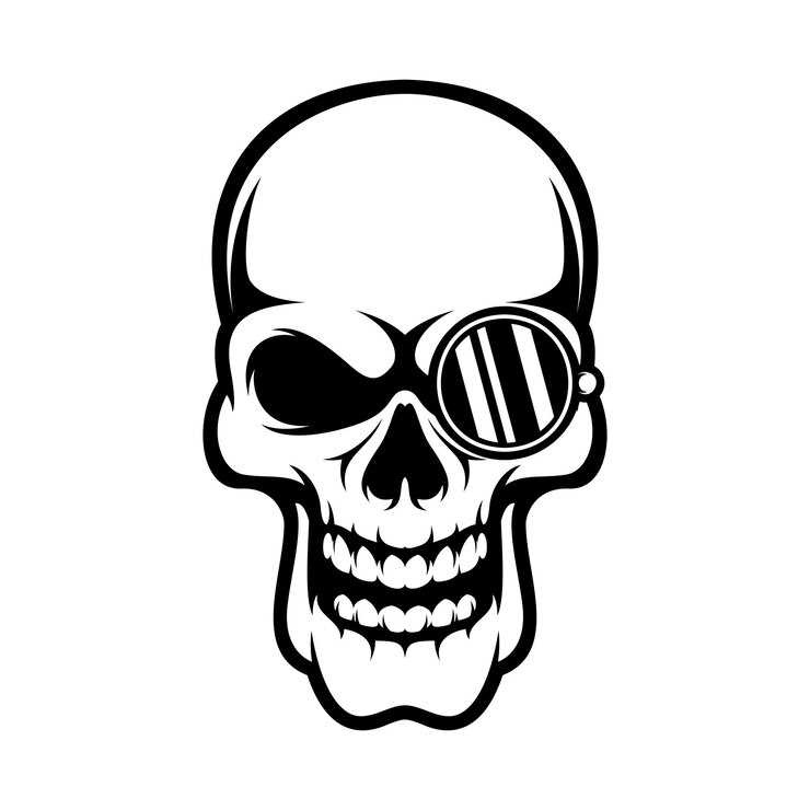 Vector contorno de las gafas del cráneo