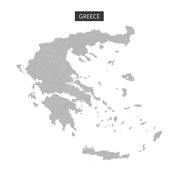Contorno de Grecia con patrones geográficos y detalles de textura