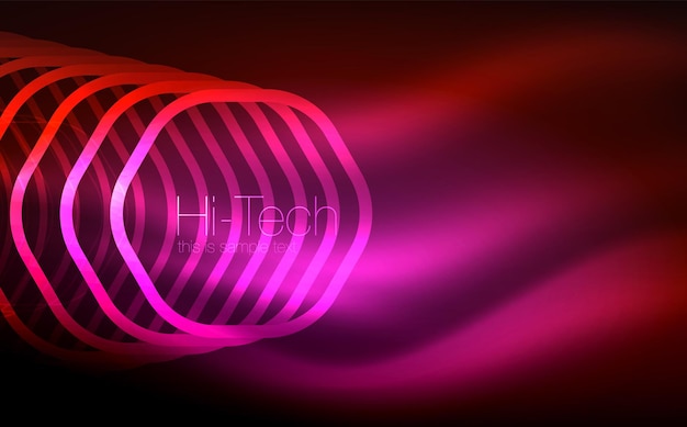 Contorno hexágonos brillantes formas geométricas techno digital ilustración vectorial de fondo abstracta