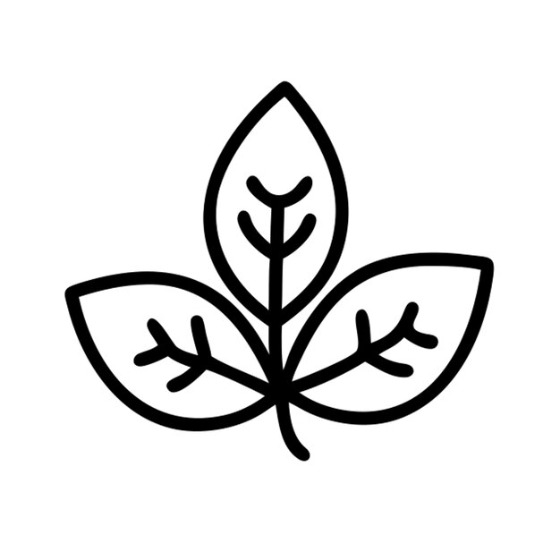 El contorno del icono de 3 hojas