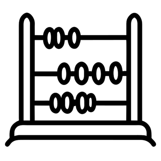Contorno del icono del ábaco de juguete