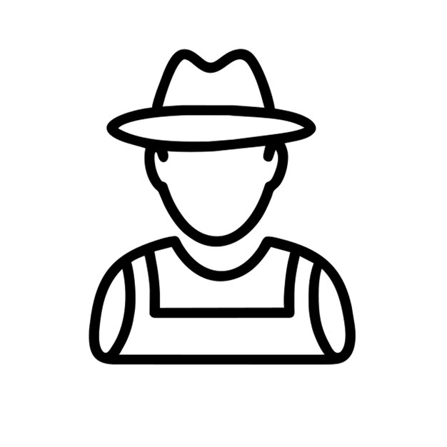 contorno del icono del agricultor