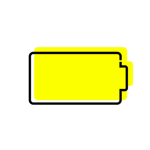 Vector contorno de icono aislado amarillo de la célula de energía de la batería