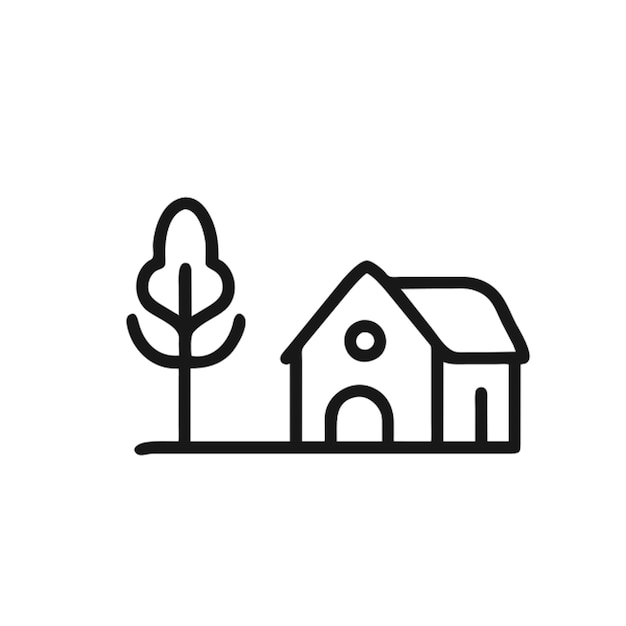 Contorno del icono de la aldea