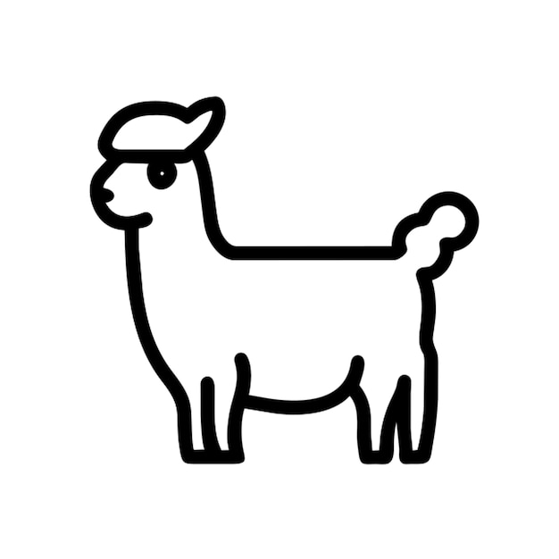 Contorno del icono de la alpaca