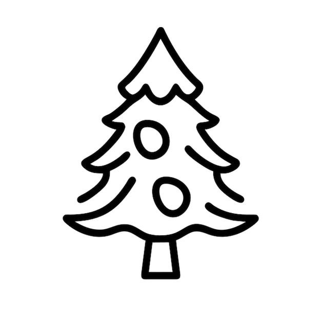 Contorno del icono del árbol de hoja perenne