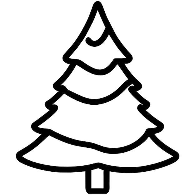 Contorno del icono del árbol de Navidad